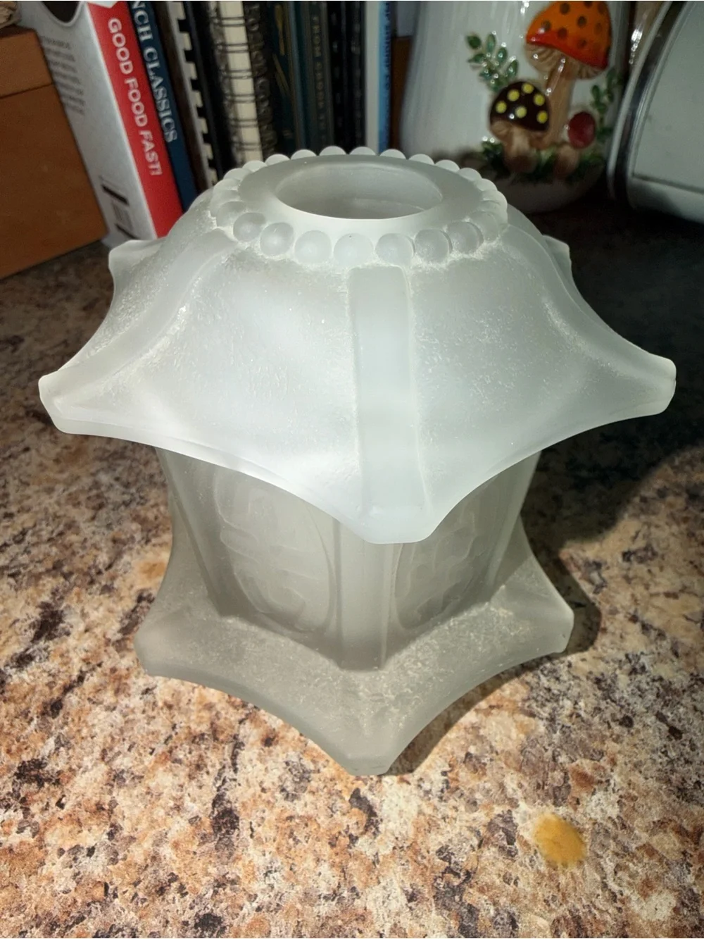 Frosted White Art Glass Pagoda Fairy Lamp